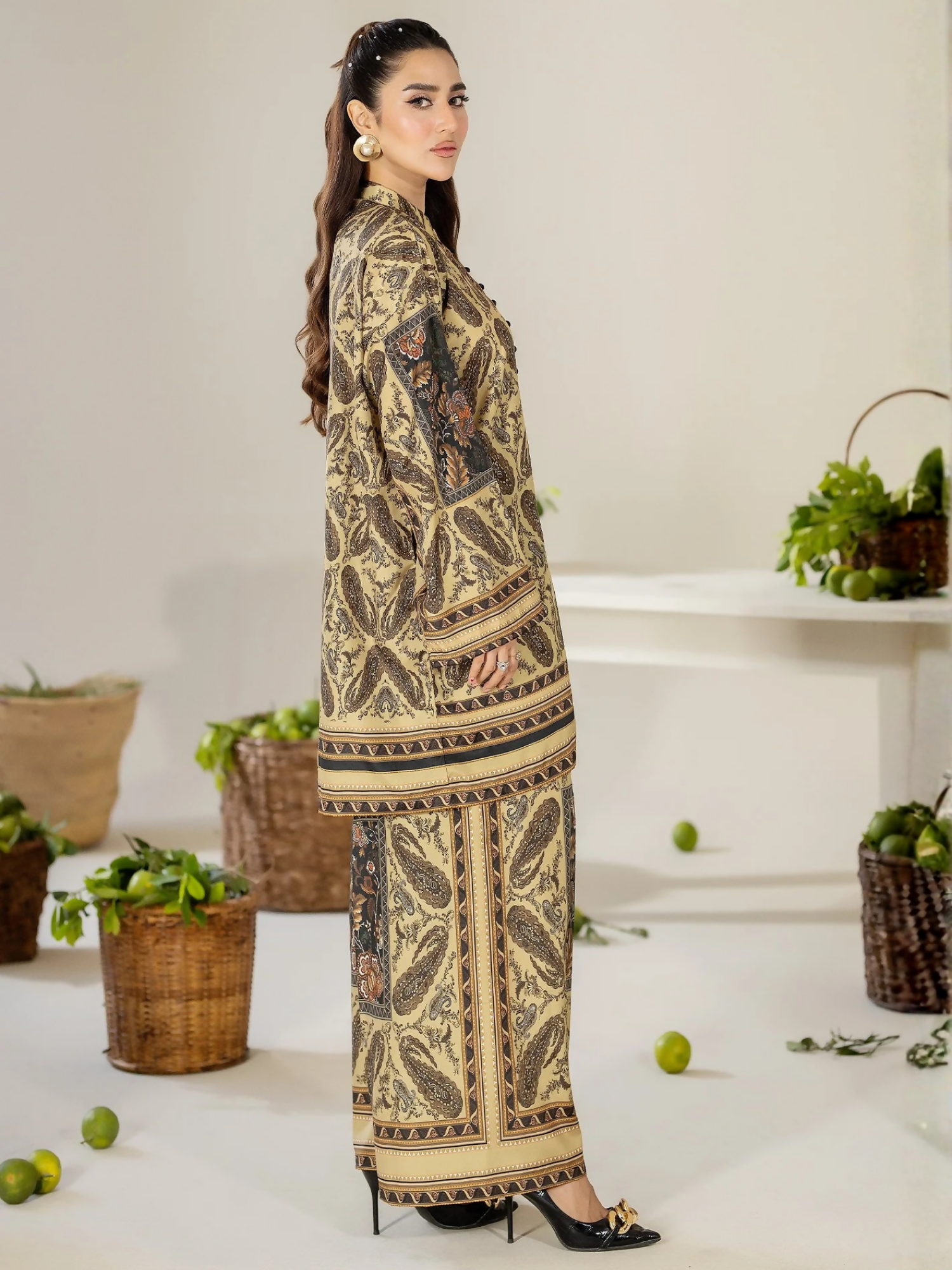 Panache Apparel Crepe De Luxe Crepe Printed Co-Ord Set-Solace