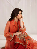 Shurooq Echoes In Bloom Silk Embellished Stitched 3-Piece Suit-Amber Dusk
