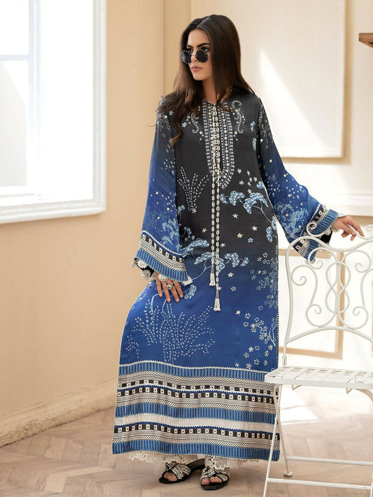 Shiza Hassan Miha Luxury Pret Satin Silk Embroidered 3-Piece Suit-Stardust