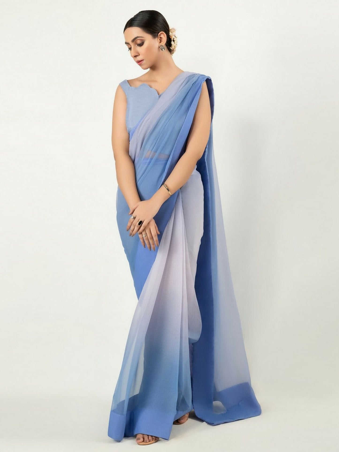 Imran Aftab Chiffon Printed Stitched Saree-IASC 16