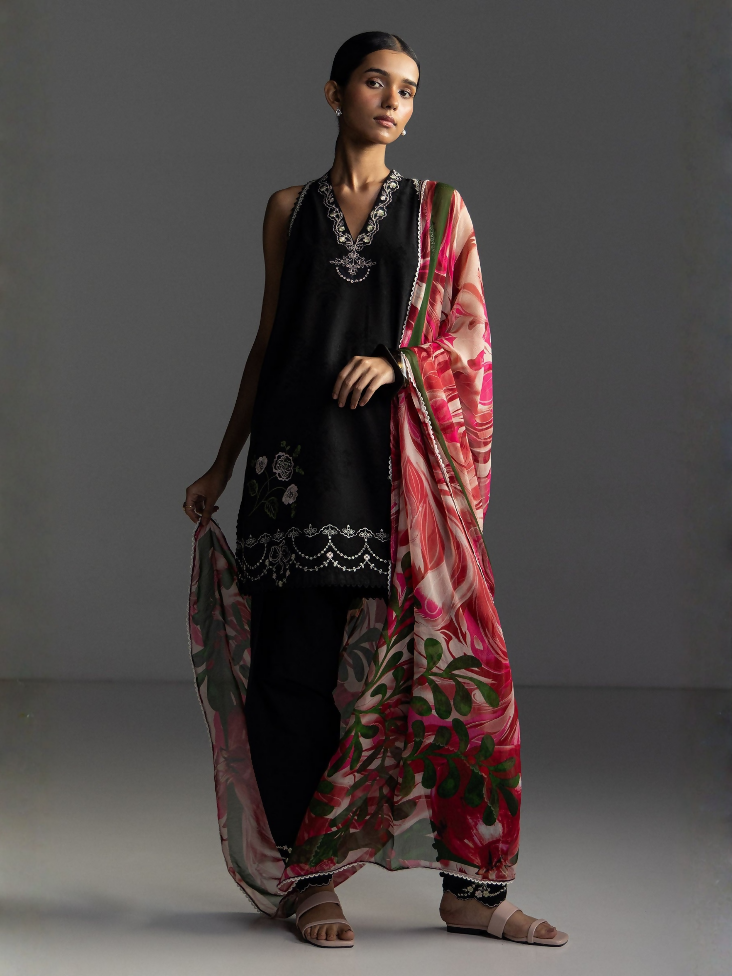 COCO by Zara Shahjahan Lawn'26 Embroidered Unstitched 3-Piece Suit-Miro-2B