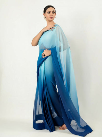 Imran Aftab Chiffon Printed Stitched Saree-IASC-18