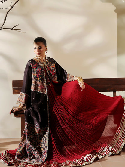 Shiza Hassan The Royal Affair Tusser Silk Embellished Pishwas-Eternal Empress