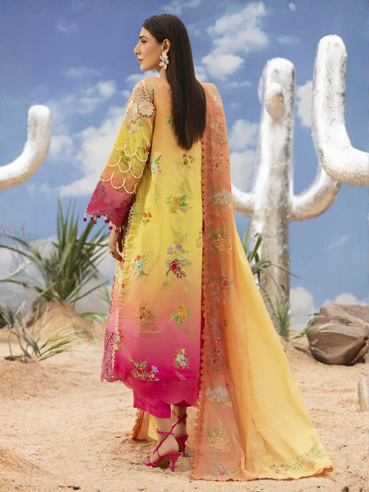 Parishay Ivy Bloom'26 Lawn Embroidered Stitched 3-Piece Suit-IB-01