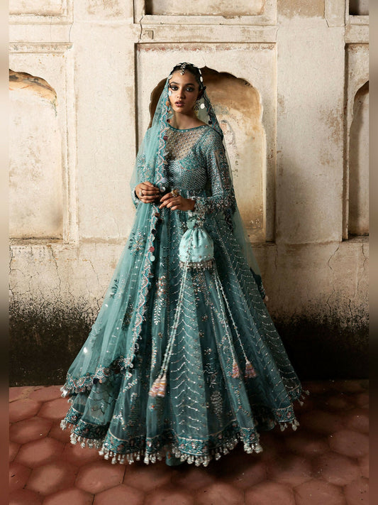 Hussain Rehar Massarat Festive Unstitched'25 Net 3-Piece Suit-Nagma