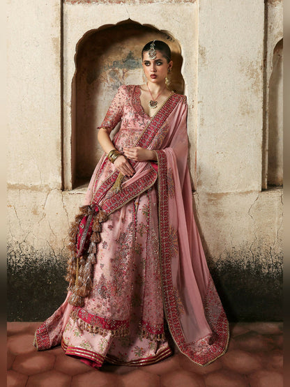 Hussain Rehar Massarat Festive Unstitched'25 Organza 3-Piece Suit-Roshanara