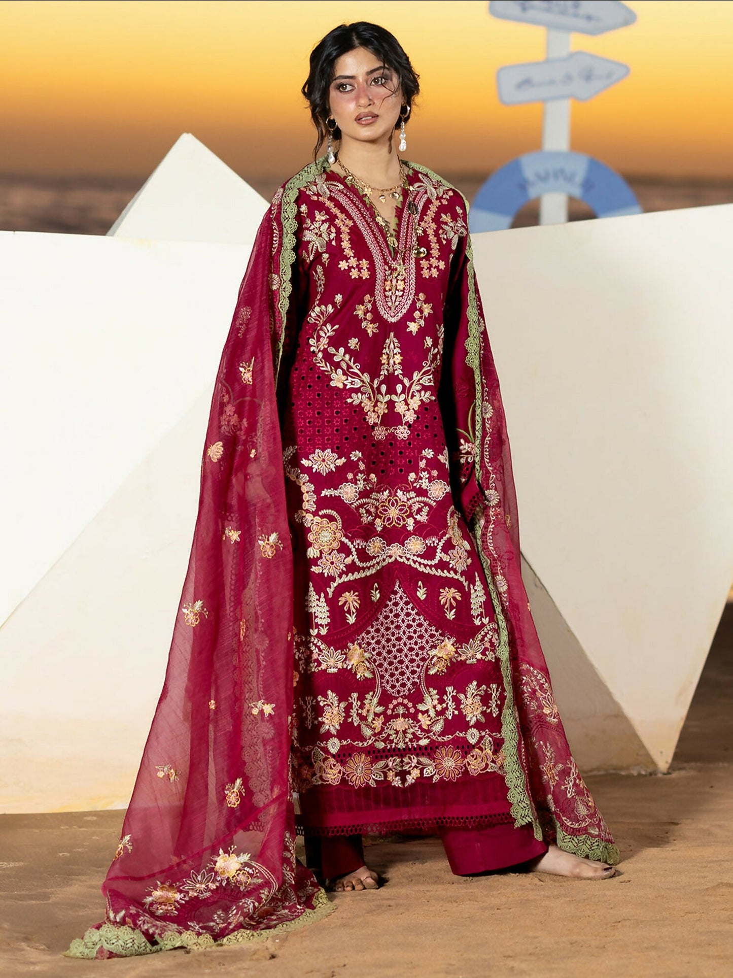 Mahnur Sirene Luxury Lawn'26 Embroidered Unstitched 3-Piece Suit-S-09