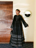 Hussain Rehar The Scent Luxury Pret SS'25 Raw Silk Embellished 3-Piece Suit-Noer