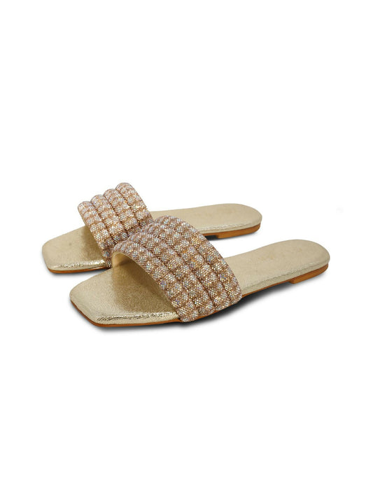 Golden Royale Leather Women’s Slides
