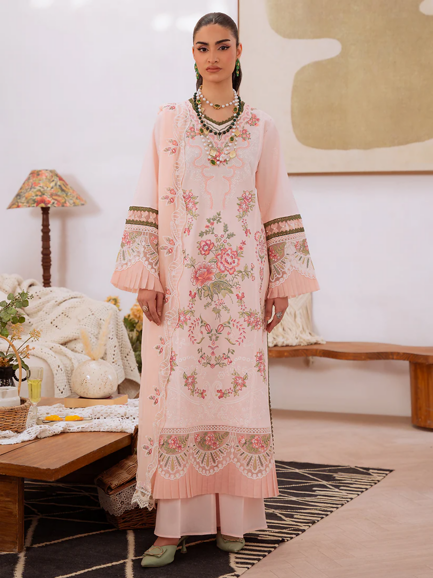 Mahnur Shanaya Lawn Embroidered Stitched 3-Piece Suit-SN-10