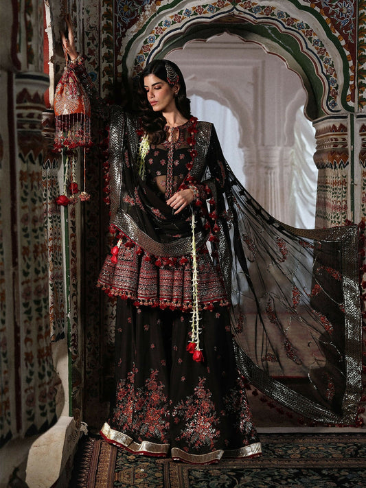 Hussain Rehar Festive Unstitched'26 Chiffon Embroidered 3-Piece Suit-Siyara
