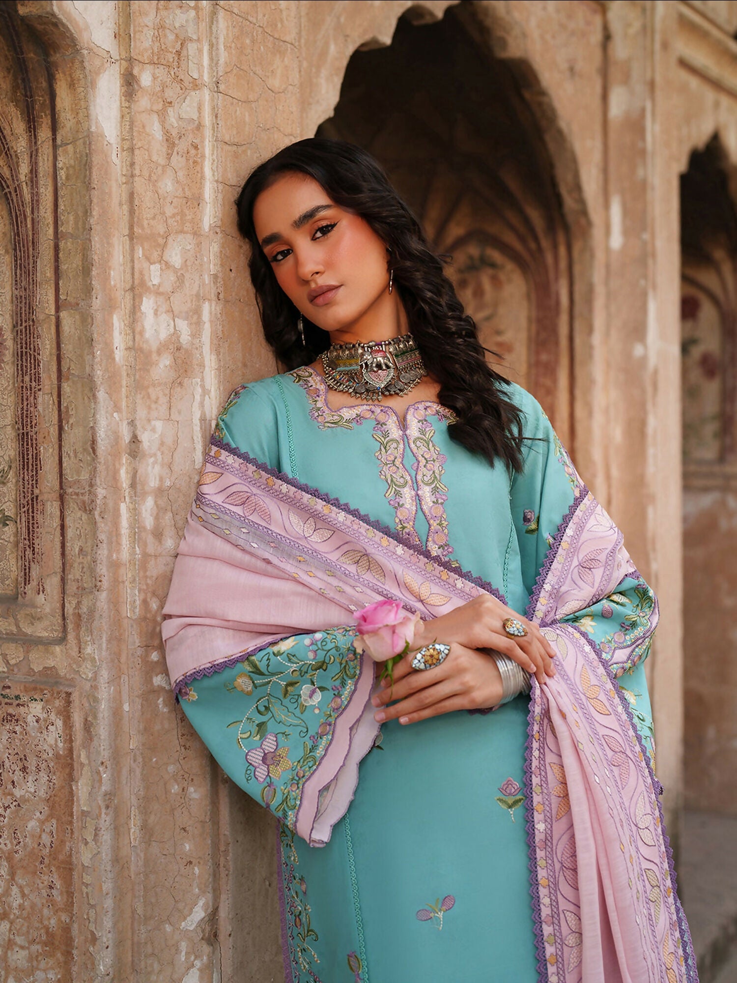 Binilyas Suroor Eid Pret'26 Lawn Embroidered Stitched 3-Piece Suit-247-A