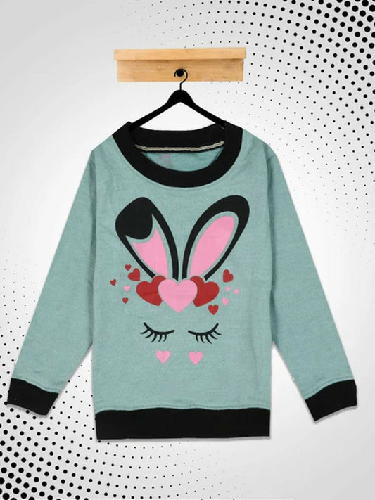 Funky's Heart and Eye Lashes Printed Sweat Shirt-10215