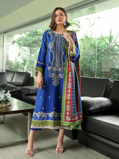 Binilyas Karandi Embroidered Unstitched 3-Piece Suit-755-A