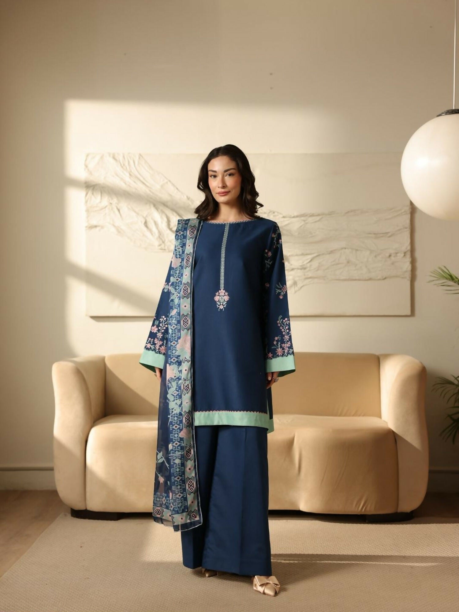 Panache Apparel Mistfall Ramadan Edit Cotton Embroidered Stitched Suit-Linea