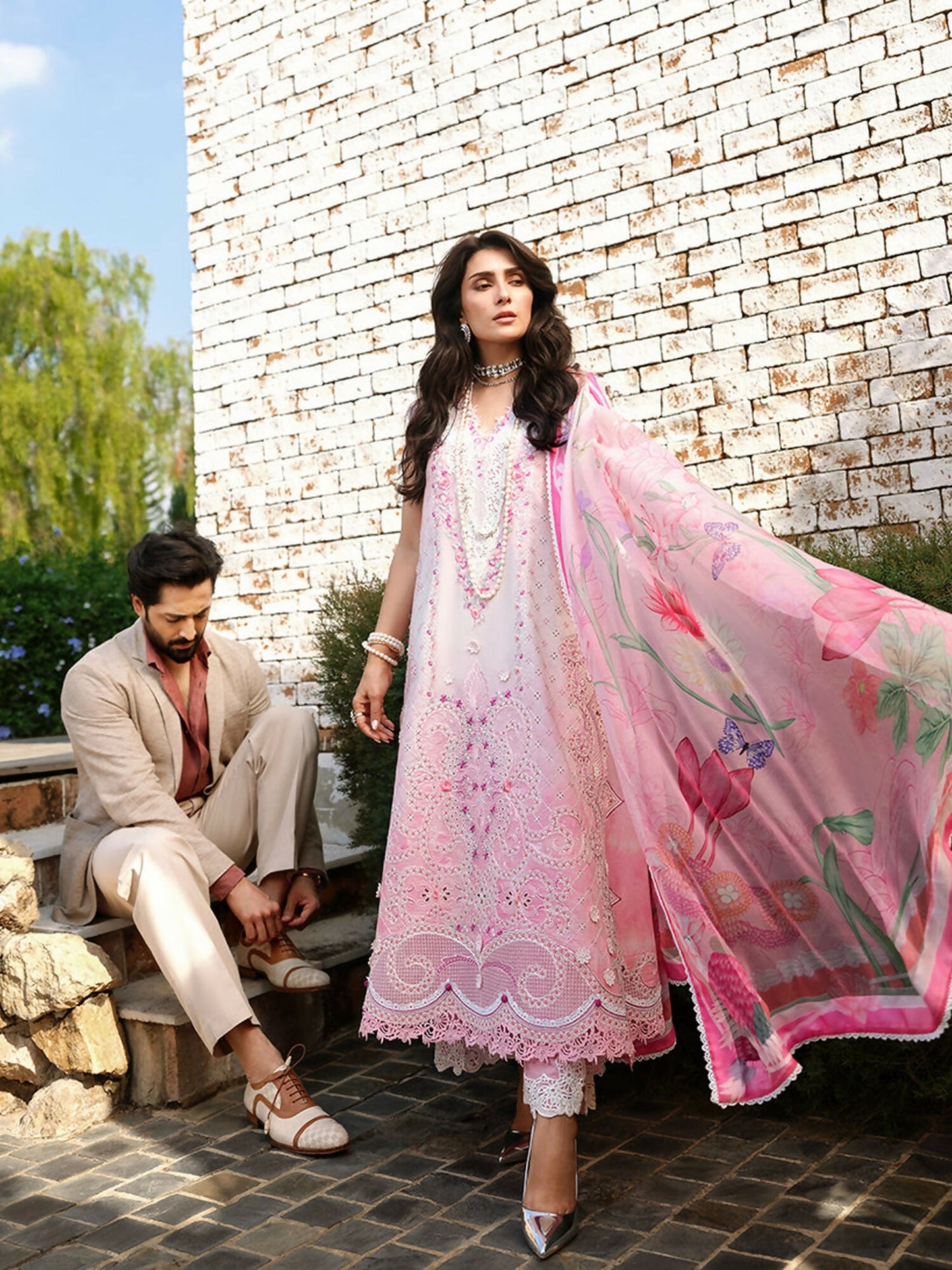 Mushq A Moi Luxury Lawn Embroidered Unstitched 3-Piece Suit-Silent Dreamer