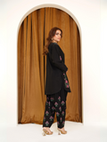 HU Studios Blackout Collection Lawn Embroidered Stitched 2-Piece Suit-Rose-Dusk