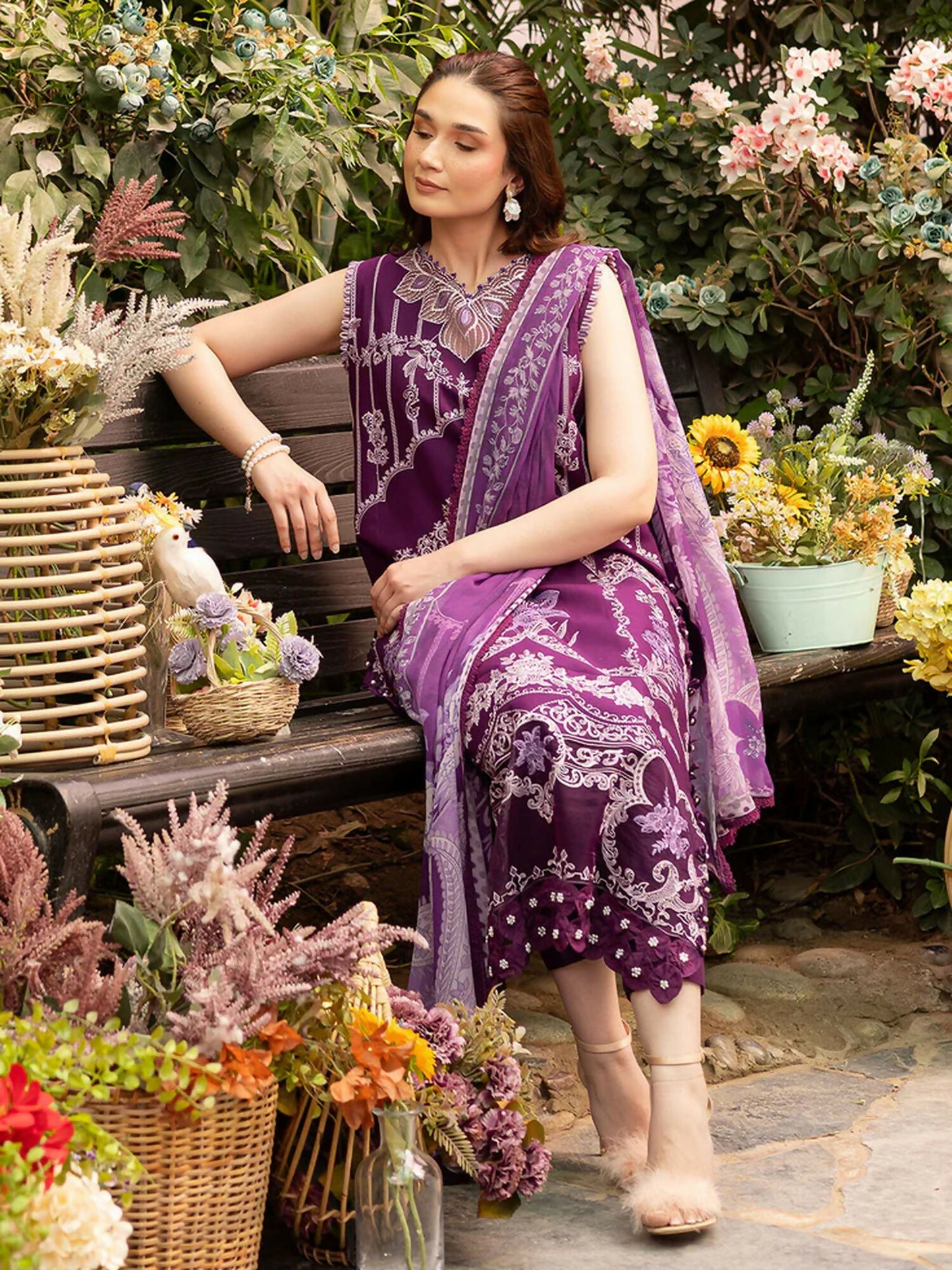 Parishay Shangrila V2 Lawn Embroidered Unstitched 3-Piece Suit-SHR - 08