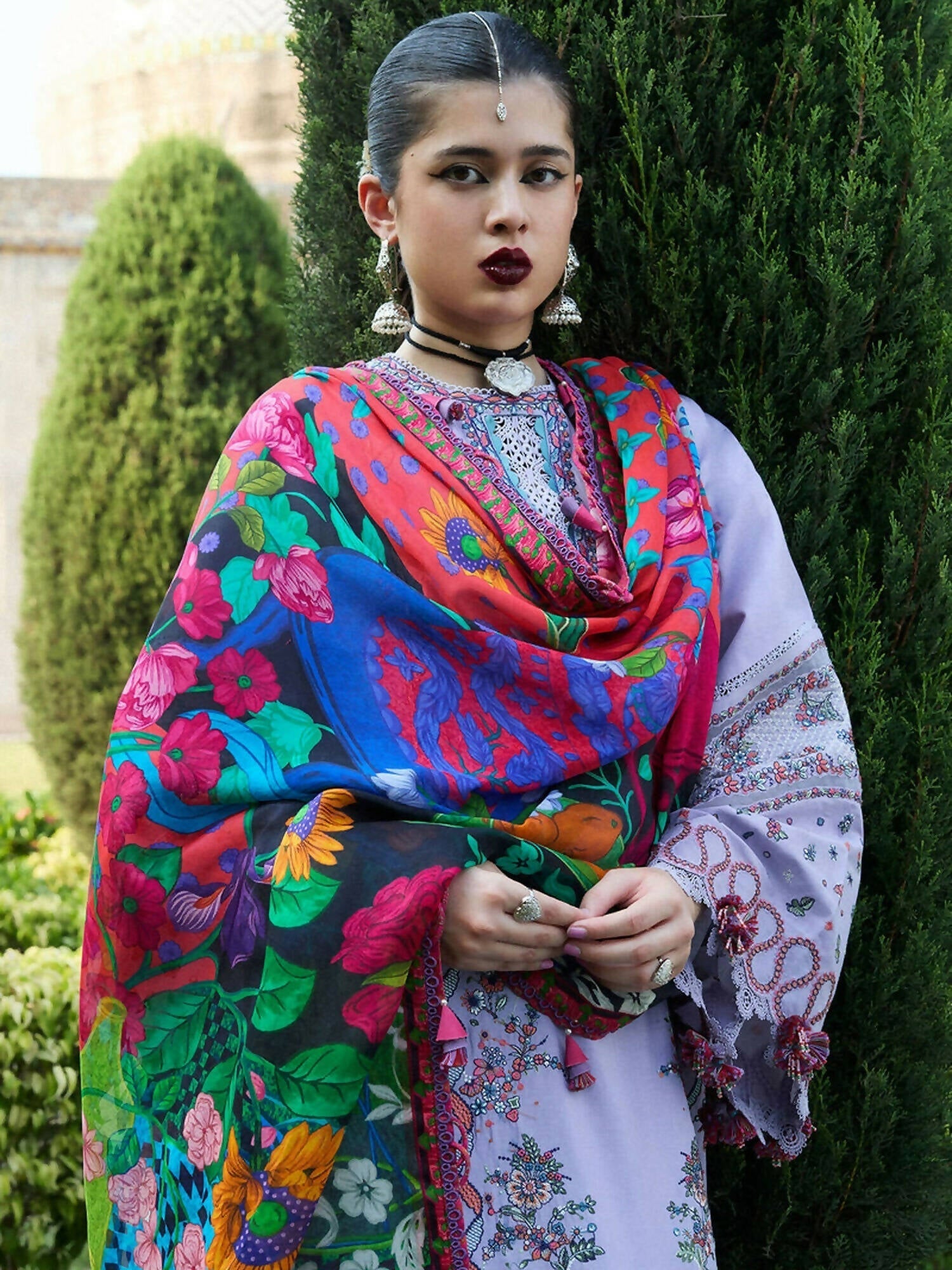 Hussain Rehar Nirmal SS'25 Lawn Embroidered Unstitched 3-Piece Suit-Inaya