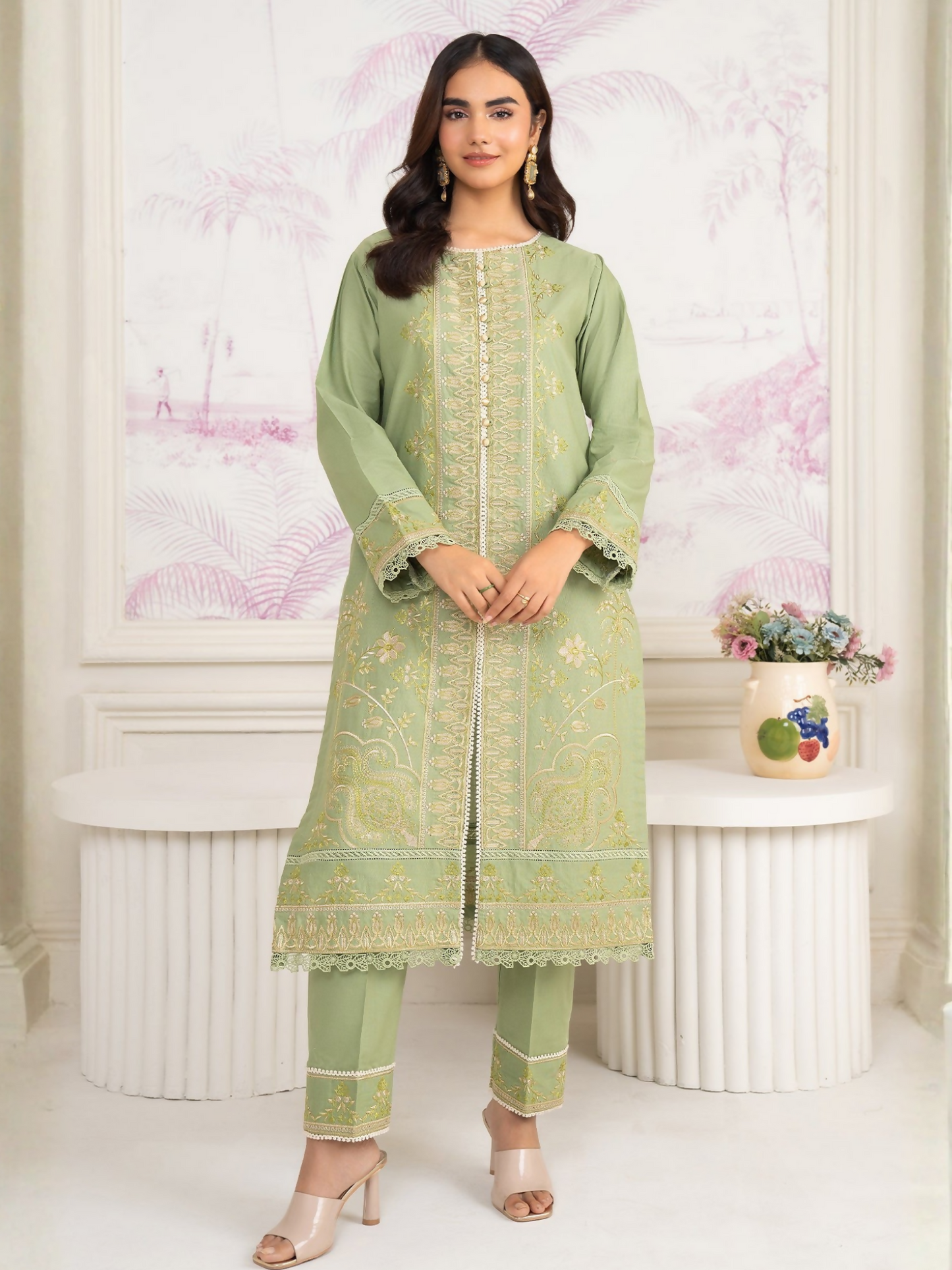 Panache Apparel Winter Whisper Khaddar Embroidered Stitched 3-Piece Suit-Subtle
