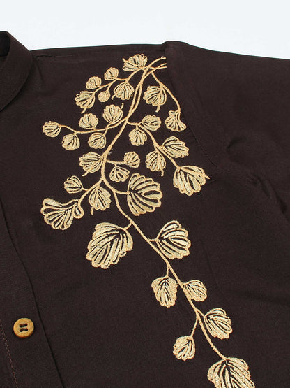 Velvour Girls Cotton Embroidered Stitched Tunic-VG120-A