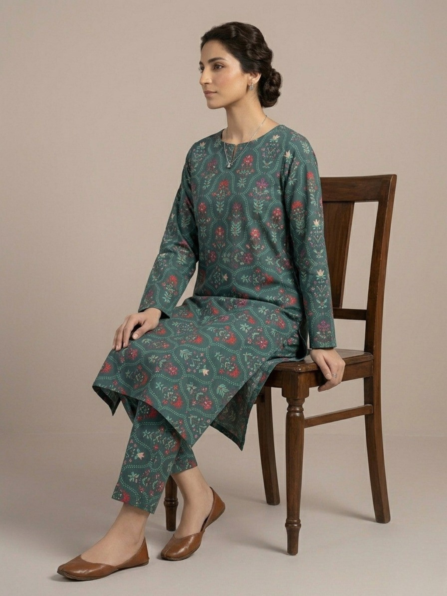 Green Bin Shaukat Lawn Printed Unstitched 2-Piece Suit