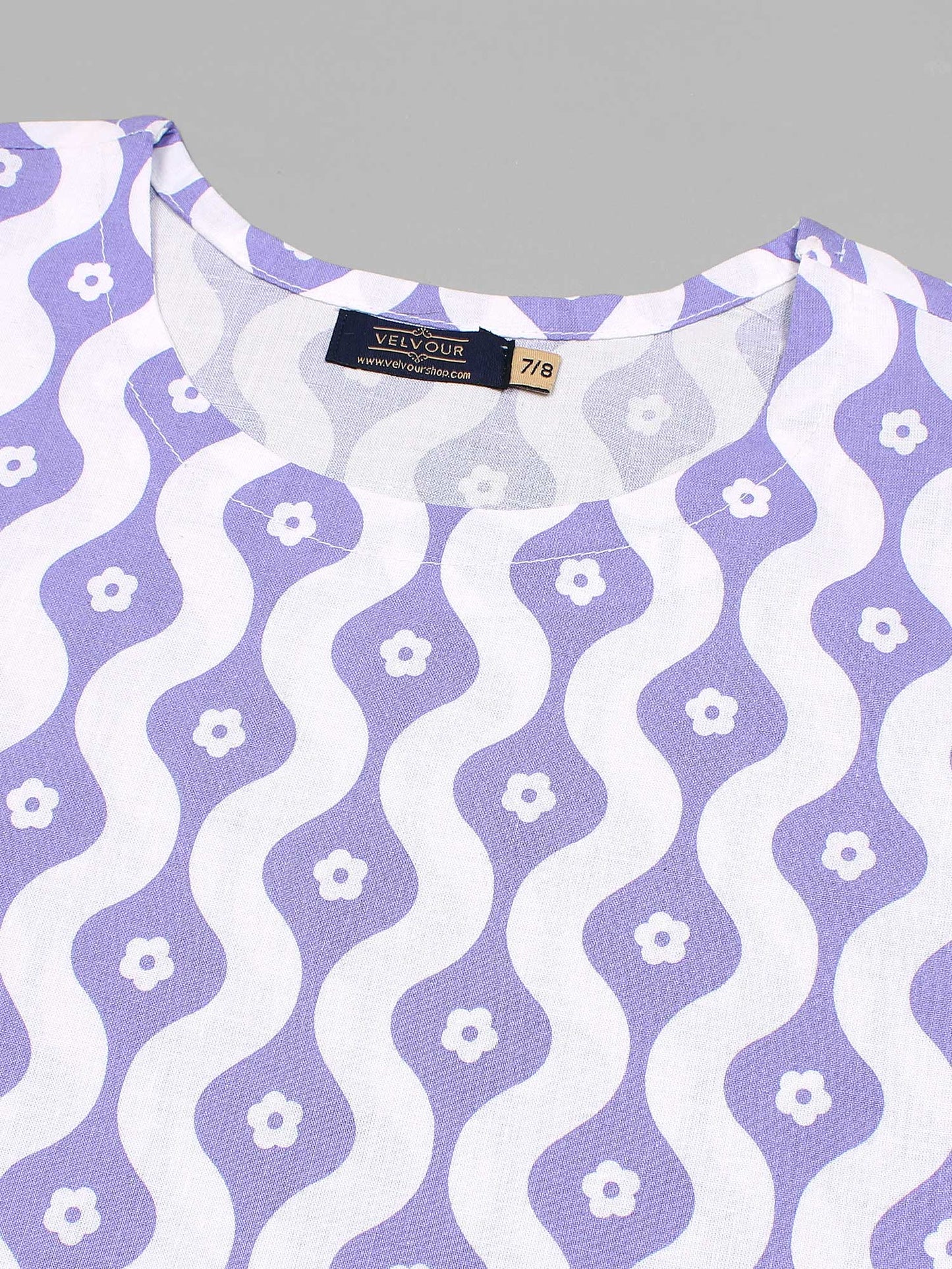 Velvour Girls Cotton Printed Co-Ord Set-VG172-A