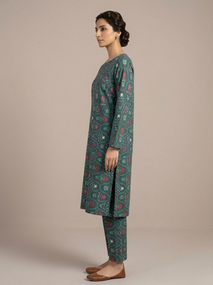 Green Bin Shaukat Lawn Printed Unstitched 2-Piece Suit