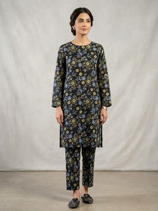 Black Bin Shaukat Lawn Printed Unstitched 2-Piece Suit