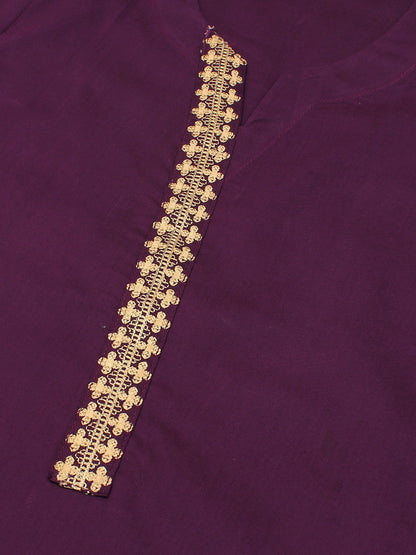 Velvour Girls Cotton Embroidered Stitched 2-Piece Suit-VG136-A