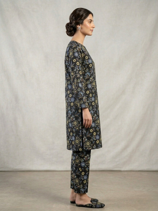 Black Bin Shaukat Lawn Printed Unstitched 2-Piece Suit