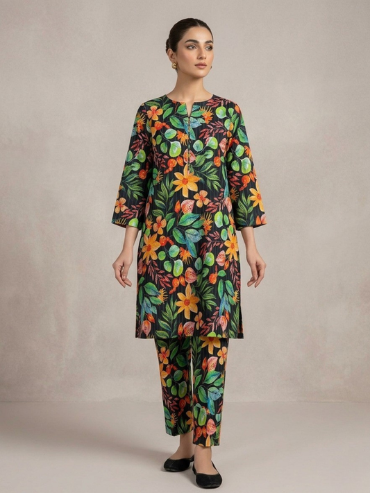 Black Bin Shaukat Lawn Printed Unstitched 2-Piece Suit