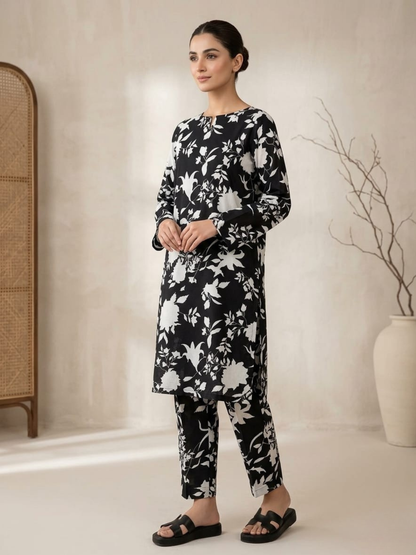 Black Bin Shaukat Lawn Printed Unstitched 2-Piece Suit