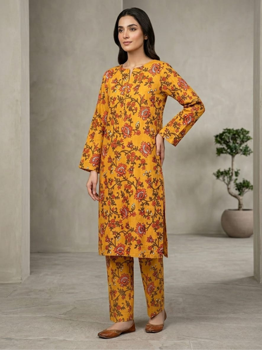 Yellow Bin Shaukat Lawn Printed Unstitched 2-Piece Suit