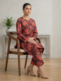 Maroon Bin Shaukat Lawn Printed Unstitched 2-Piece Suit