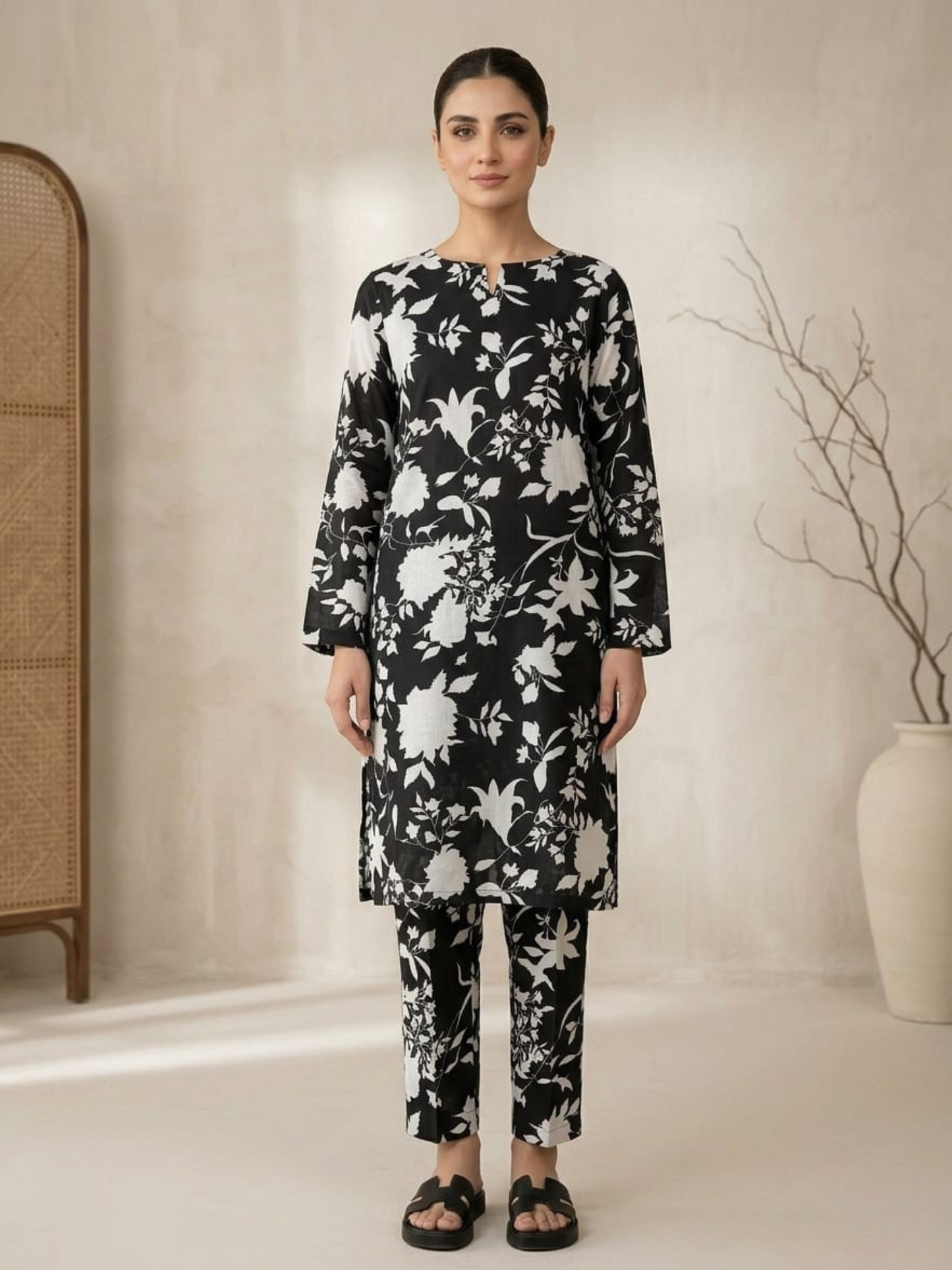 Black Bin Shaukat Lawn Printed Unstitched 2-Piece Suit
