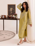 Yellow Ayat Closet Linen Embroidered Stitched 2-Piece Suit-Nabeeha