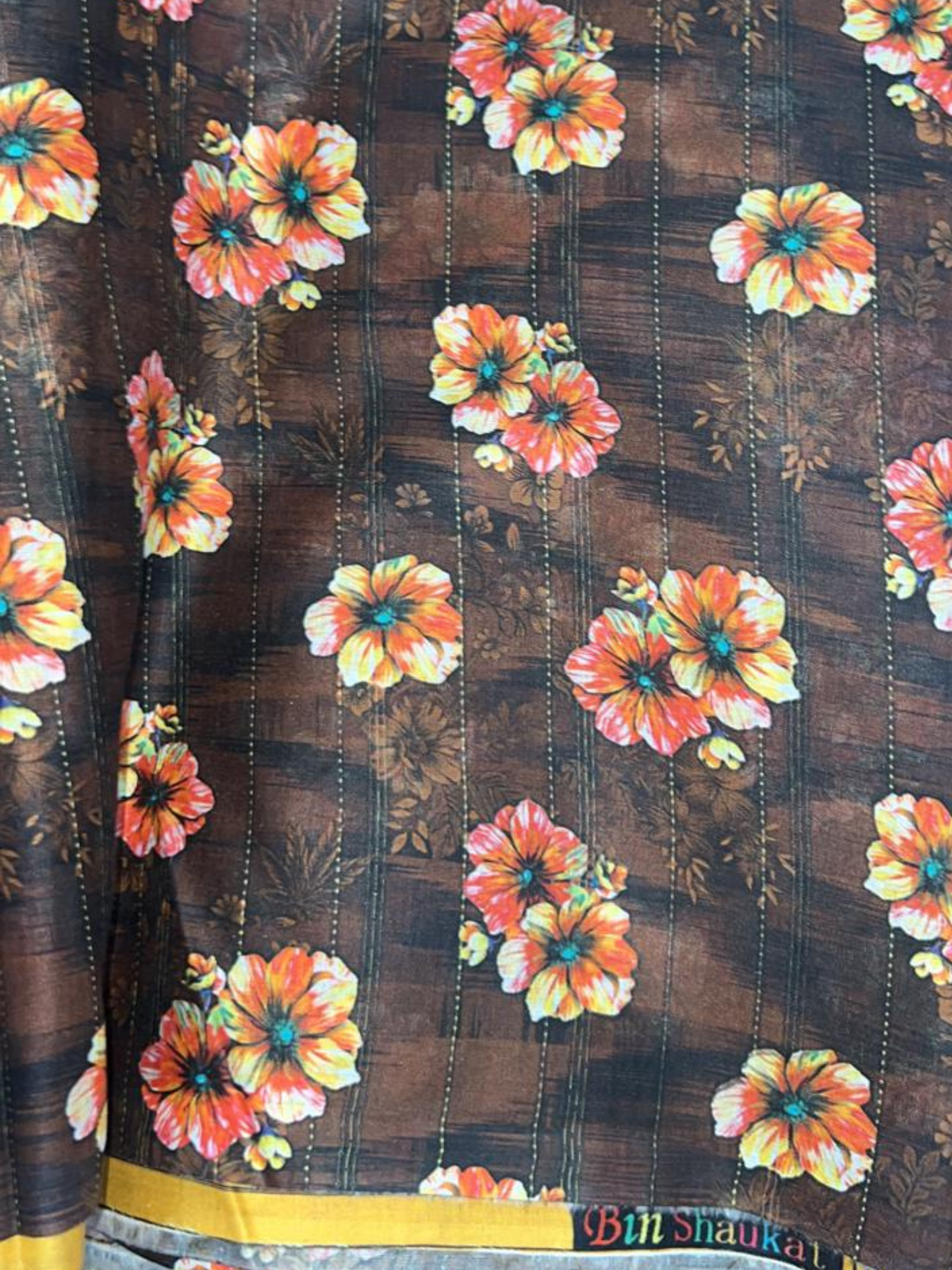 Brown Bin Shaukat Lawn Printed Unstitched 2-Piece Suit