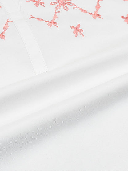 Velvour Girls Cotton Embroidered Stitched Tunic-VG118-A