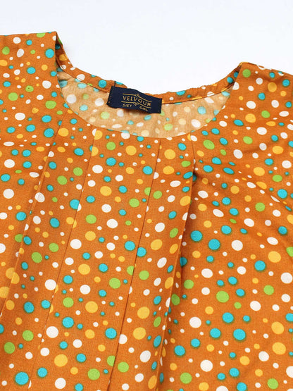 Velvour Girls Cotton Printed Stitched Tunic-VG92-A
