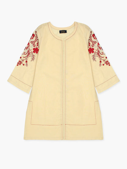 Velvour Girls Cotton Embroidered Stitched Tunic-VG105-B