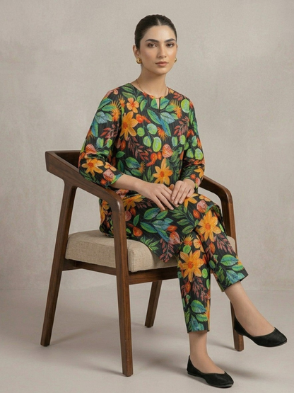 Black Bin Shaukat Lawn Printed Unstitched 2-Piece Suit