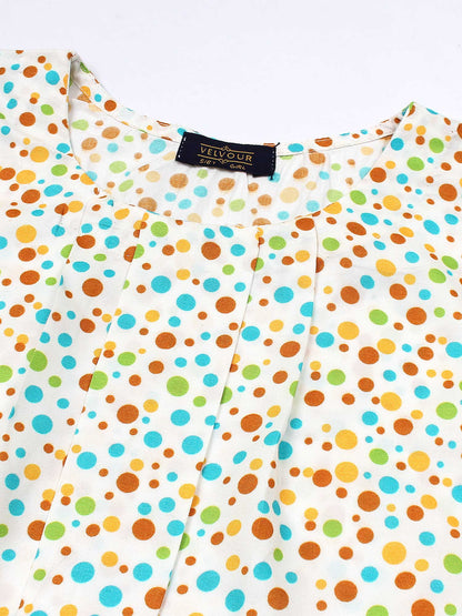 Velvour Girls Cotton Printed Stitched Tunic-VG92-B