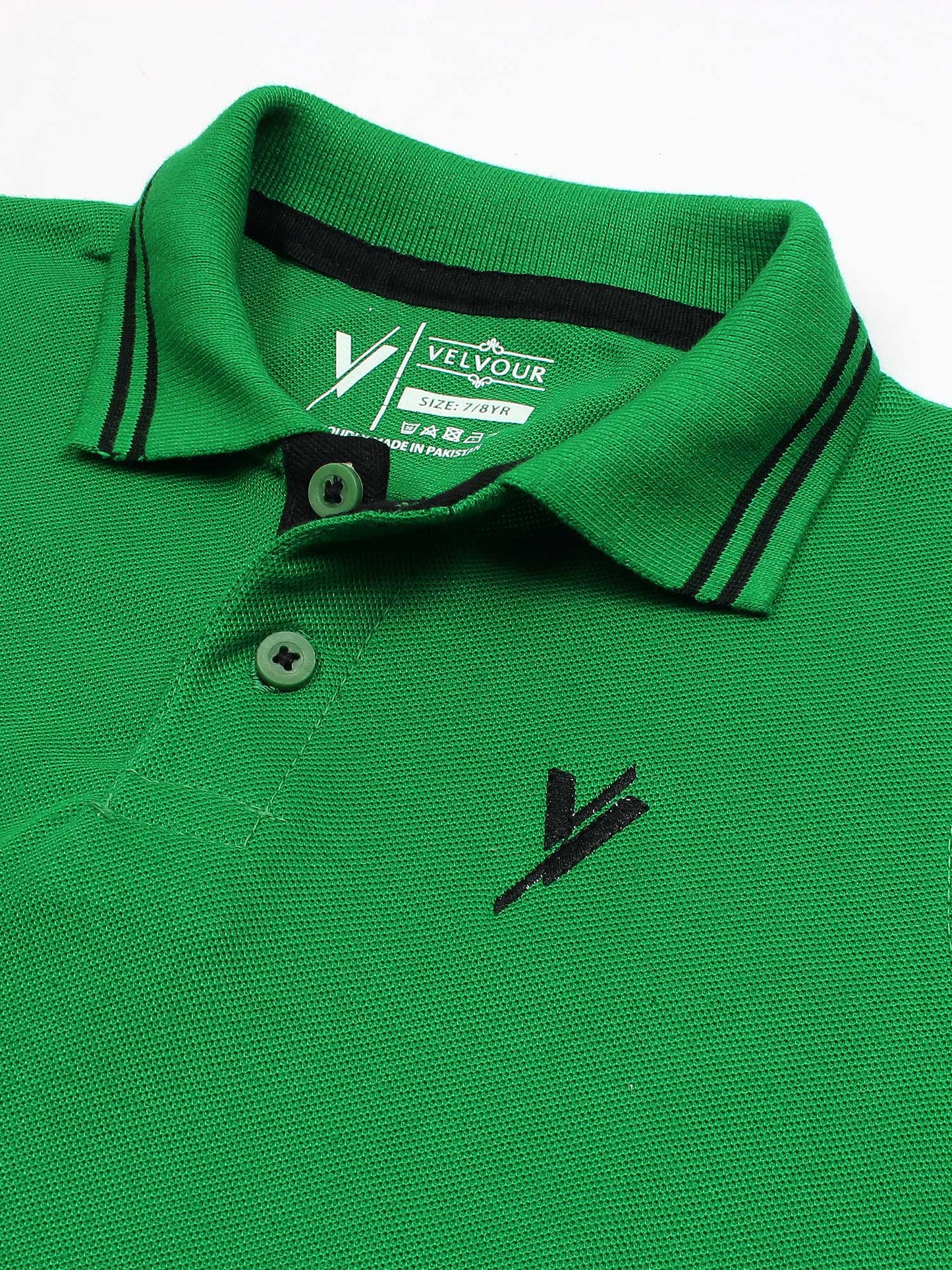 Velvour Boys Pique Tipping Collar Polo Shirt-VP11-J