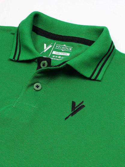 Velvour Boys Pique Tipping Collar Polo Shirt-VP11-J