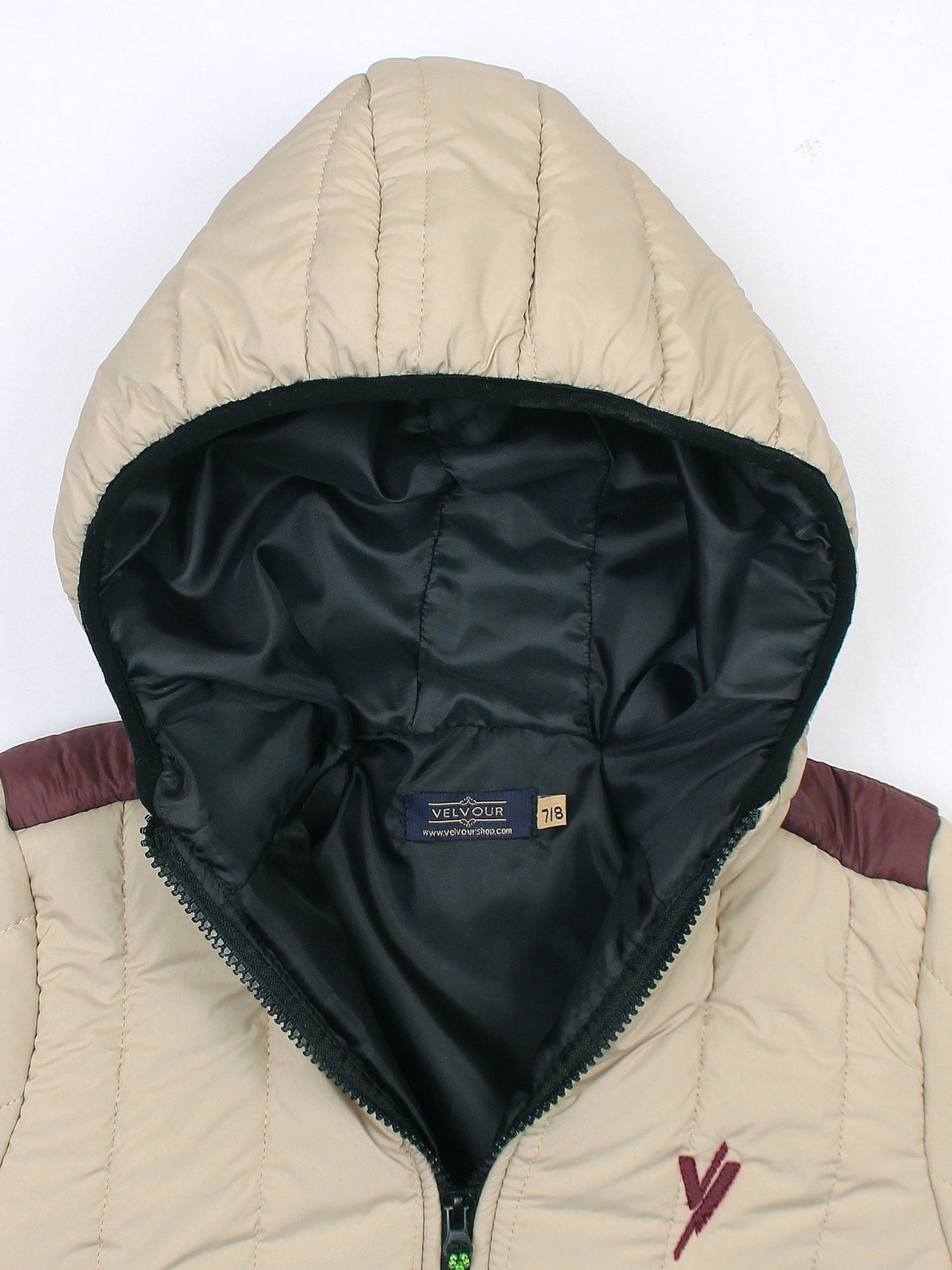 Velvour Full Sleeves Hooded Puffer Jacket-VJ010-B