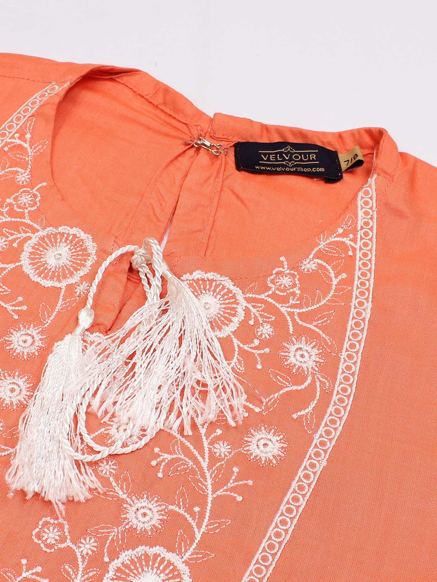 Velvour Girls Cotton Embroidered Stitched Kurti-VG58-A