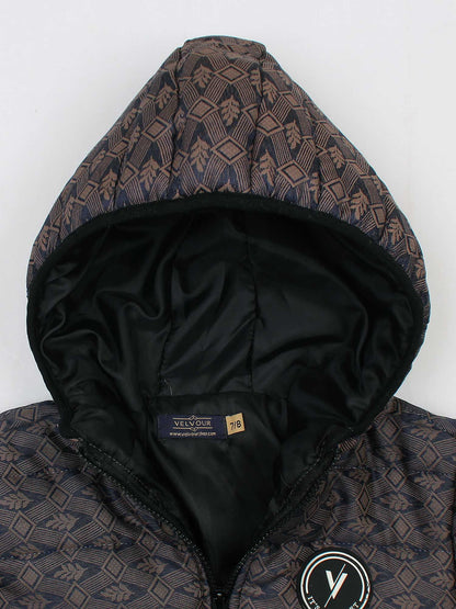 Velvour Full Sleeves Hooded Puffer Jacket-VJ52-A