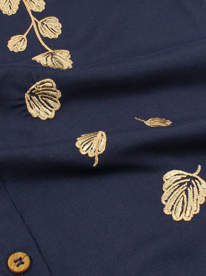 Velvour Girls Cotton Embroidered Stitched Tunic-VG120-B