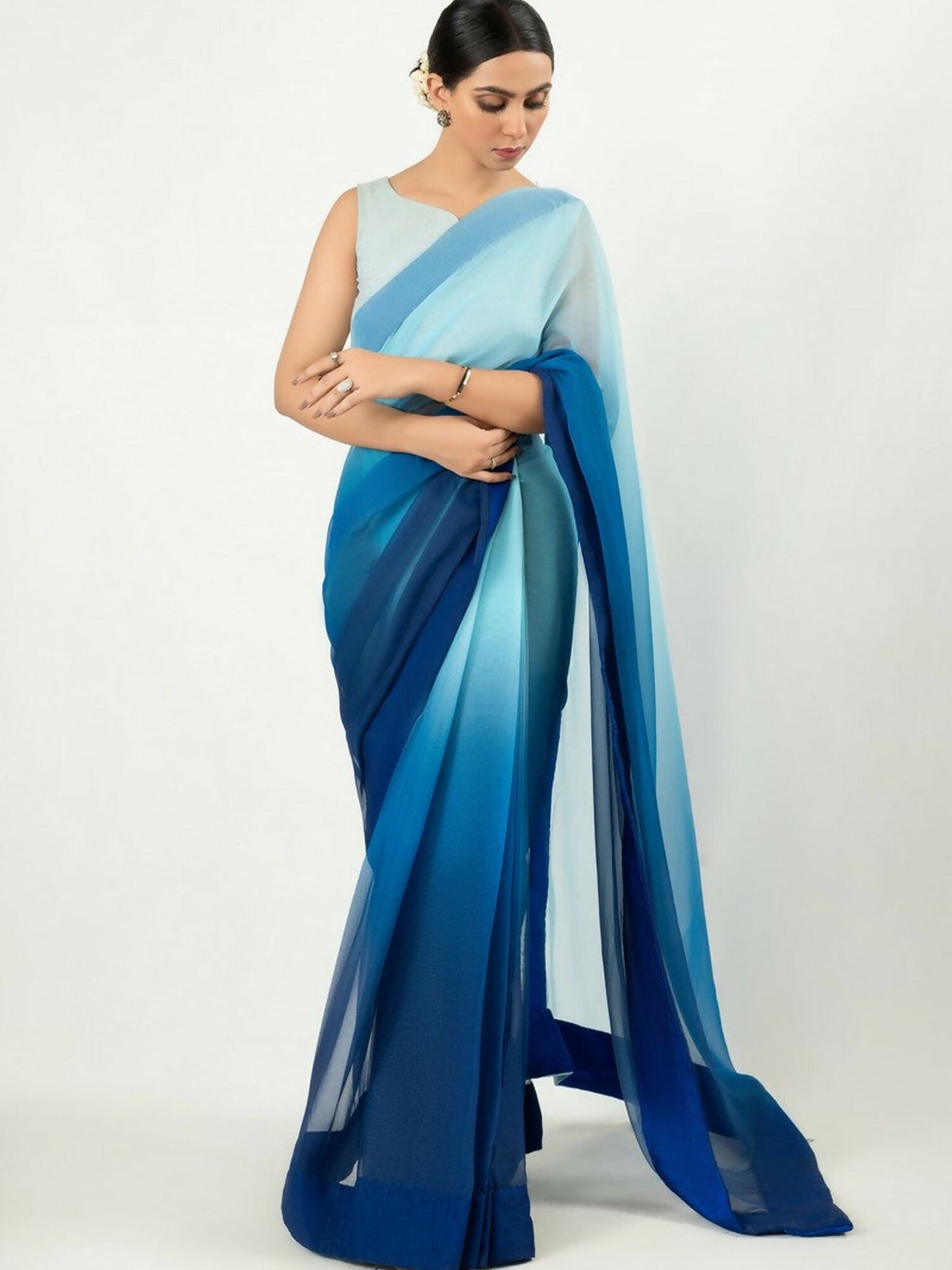 Imran Aftab Chiffon Printed Stitched Saree-IASC-18